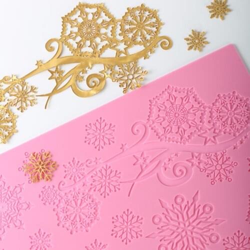 Large Snowflake Silicone Mold Lace Mat Fondant Mould Cake Decorating Tool Chocolate, Gumpastes Mold, Sugarcraft Kitchen Gadgets