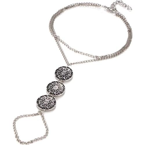 10 pieces/lot Carving Flower Anklets Antique Silver Color Beach Tassel Foot Ankle Bracelets Leg Chain Barefoot Sandals Jewelry