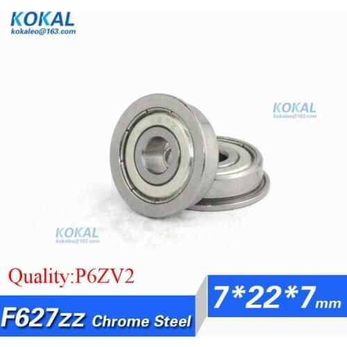 [CF627ZZ-P6]10pcs/lot ABEC-5 Chrome Steel Gcr15 flange bushing ball bearing F627zz F627 7*22*7*25*1.5mm DIY Ball Bearing