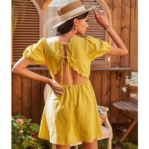 DAILOU Women Sexy Party Dresses Backless Straps Clubwear Mini Dress High-waisted Dress strapless O-neck Dresses drop shipping