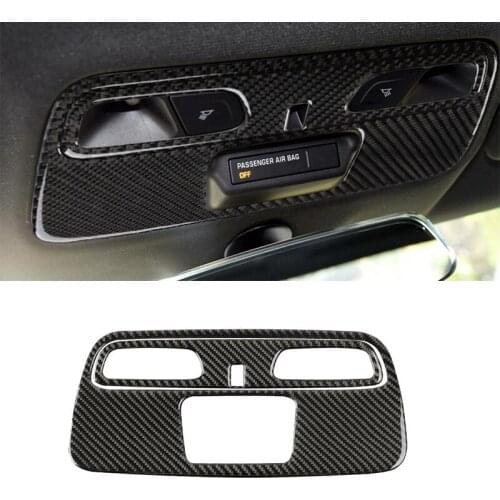 Car Carbon Fiber Roof Decorative Panel Reading Light Frame Interior Modification Sticker for Chevrolet Camaro -2020