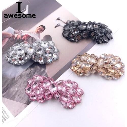DIY Fashion Crystal Bow Bridal Wedding Party Shoes Accessories For high Heels Sandals Shoes Rhinestone Shoe Decorations flower