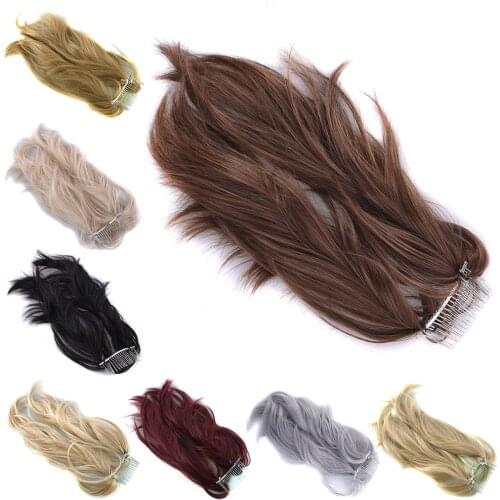 Gres Natural Wave Synthetic Ponytails with Metal Comb High Temperature Fiber Blond/Black 30cm Horsetail for Women Pony Tails