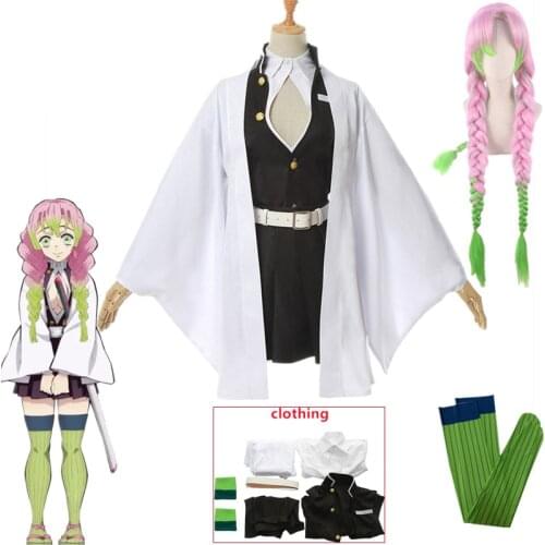 Anime Demon Slayer Kimetsu no Yaiba Mitsuri Kanroji Cosplay Costume Kisatsutai Sexy Women Kimono Uniform Halloween clothes
