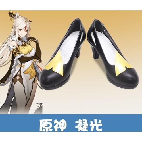2021 Hot Game Genshin Impact Ningguang High Heel Lolita Shoes Women Japanese Style Soft Sister Girls Cosplay Shoes