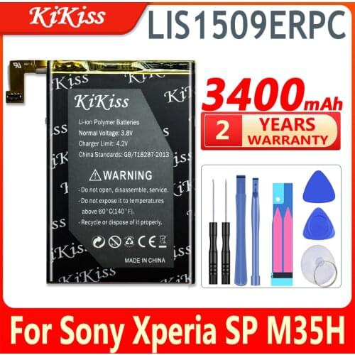 KiKiss Li-ion Polymer Rechargeable Phone Battery 3400mAh For Sony Xperia SP M35H M35C M35T C5302 C5303 LIS1509ERPC