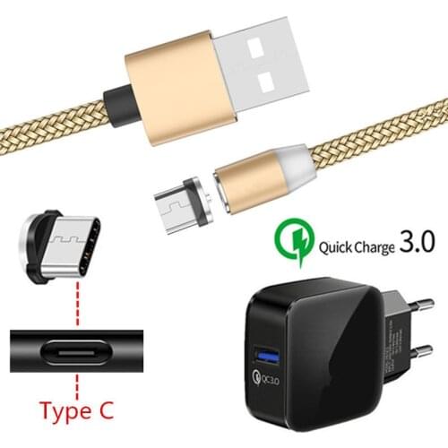 Magnetic Type C Magnet Charge Cable For Samsung A20E A50 A70 Huawei P20 lite P30 Pro Mate 20 Honor 10 9 QC 3.0 USB Fast Charger