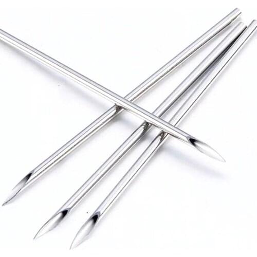 Meancere 10pcs Disposable Sterile Body Piercing Needles Medical Tattoo For Navel Nipple Ear Nose Lip 12g/13g/14g/15g/16g/18g/20g