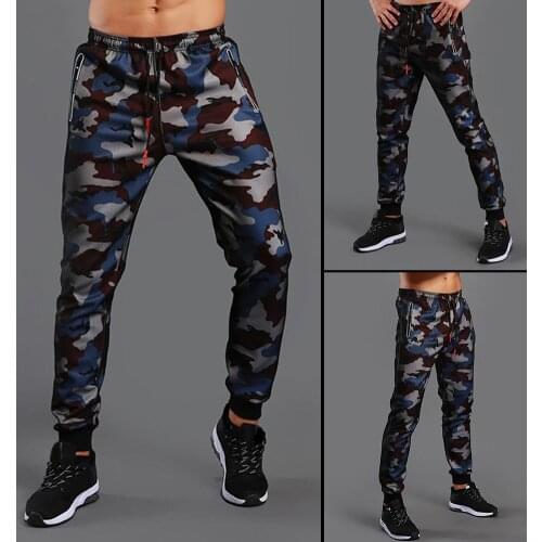 Men Camo Ankle Tie Drawstring Pockets Fitness Running Sports Pants Sweatpants Sports Pants Sweatpants trousers Sports Pants Swea