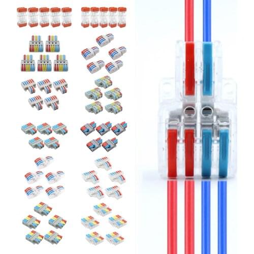 Set of 5 Splicing Press Lever Nut Wire Connector Connectors Housing Terminal for Lights Cars Loudspeakers Complex Applications