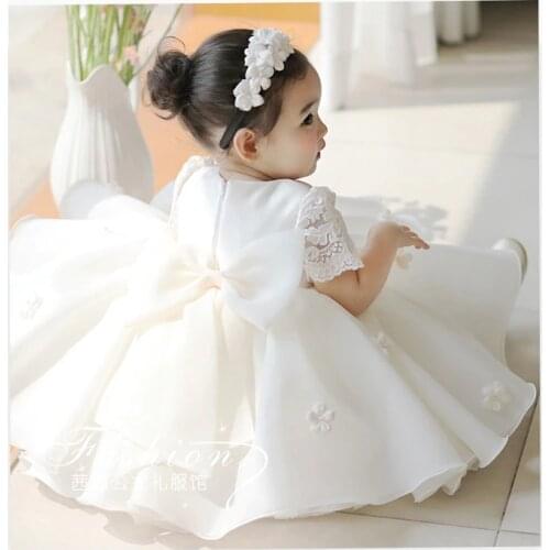 New Baby Girl Dress Pageant Flower Toddler Girls Party Tutu Baptism Dress Floral Birthday Christening Outfits Infantil Vestido