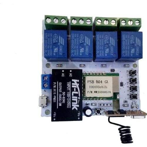 New AC 220V 433MHz APP Wifi RF Remote control 4CH Smart cellphone Wireless remote Control WIFI APP Switch JOG self-lock