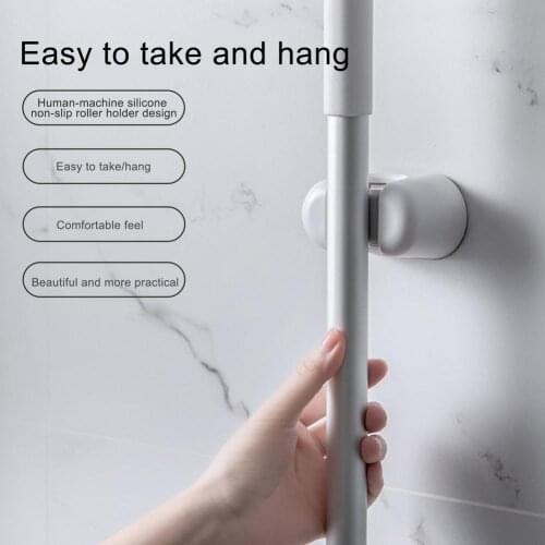 New Wall Mounted Mop Clip Organizer Punch-free Anti-slip Broom Holder Broom Hanger Household Tools For Bathroom Balcony Kitchen