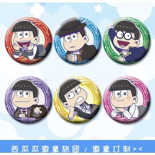 Six Brother Very Cute Badges Osomatsu San Brooch Matsuno Todomatsu Iron Icons On Backpack