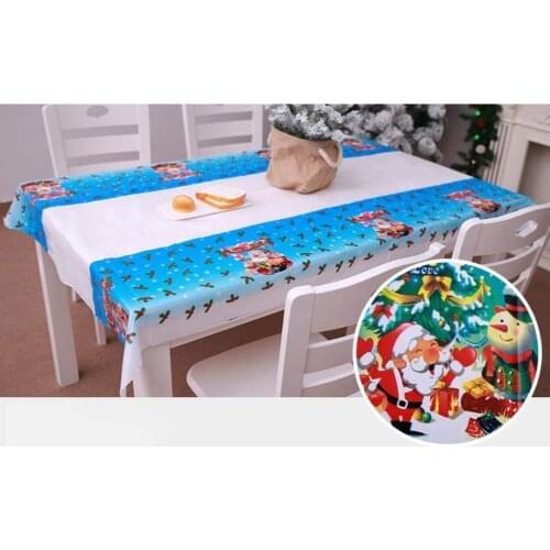 180*108cm PVC Disposabl Table Cloth Xmas Christmas Party Tablecloth Rectangule Printed Cartoon Wedding Tablecloth Table Cover
