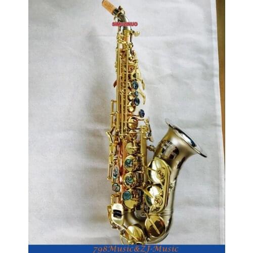 Customized Curved Soprano saxophone rose brass sax satin nicke finish bell new