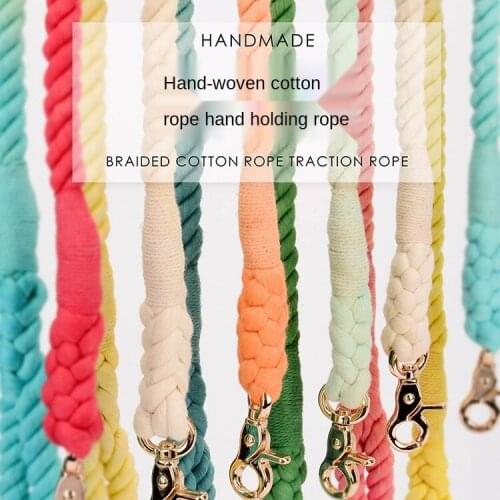 Dog Leash Round Cotton Dogs Lead Rope Colorful Pet Long Leashes Belt Outdoor Dog Walking Training cotton Leads Ropes 1.5m