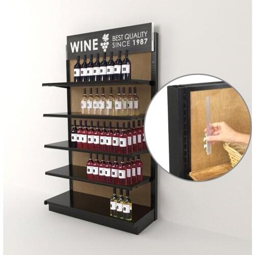 Manufacturer for Metal Frame with Wood Shelves Liquor Display Shelf
