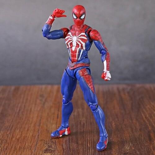 PS4 Spiderman Advanced Suit SHF Action Figure PVC Figurine Movable Model Toy