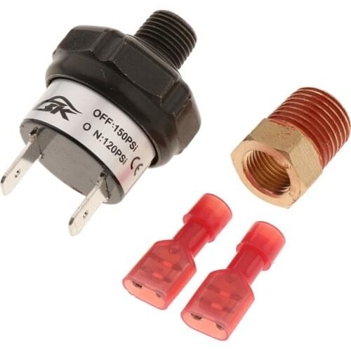 1/8'' 1/4'' NPT 120-150PSI Air Pressure Switch Tank Mount Type for 12 Volt Compressor Train Air Horn
