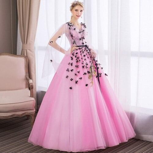 Pink Quinceanera Dresses Ball Gown Dress Sleeves Puffy Dresses For Prom Sweet 16 Dresses Vestidos De 15 Dos Piezas Robe De Bal