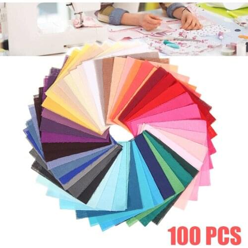 DIY Manual Solid Color Plain Cloth Patchwork Plain Cloth 100pcs 10*10cm Dyed Cloth Square DIY Craft Quilt Fabric