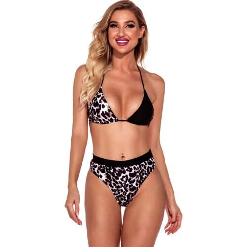 Sexy Triangle Push Up Bikini Set Leopard Bikinis Women High Waisted Swimwear High Cut Swimsuit Beach Wear Bathing Suit Bathers
