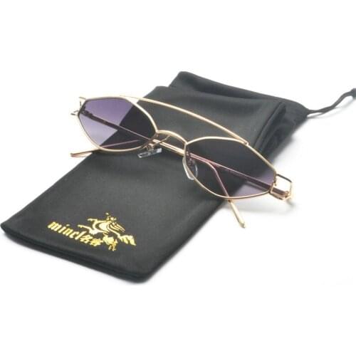 Hip hop Sunglasses Women Oval Small Frames Retro Eyeglasses 2019 Brand Designer Vintage punk red lens Sun Glasses Ladies FML