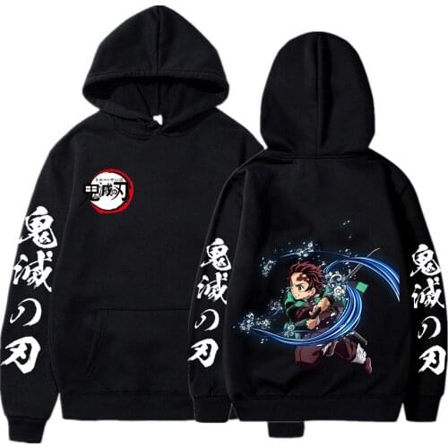 Demon Slayer Sweatshirts Men Woman Fashion Color Red Black Gray Pink Autumn Winter Hip Hop Hoody Male Casual Tops