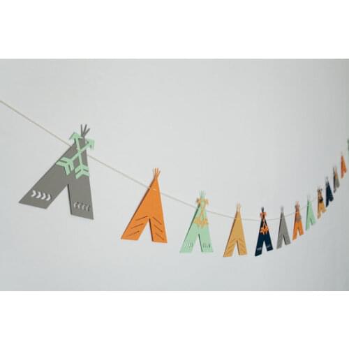 TeePee Garlands Baby Shower Tribal Banner birthday Christening Baptism Gender Reveal party decorations
