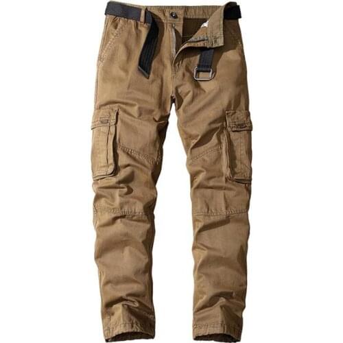 Spring Autumn Mens Cargo Pants Mens Casual Multi Pockets Military Tactical Pants Men Outwear Army Straight slacks Long Trouser