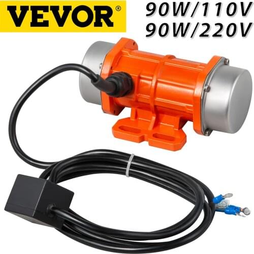 VEVOR 110V/220V Concrete Vibrator Motor Vibrating Motor 90W Single Phase AC Electric Vibrating Motor Aluminum Alloy Case 3600rpm