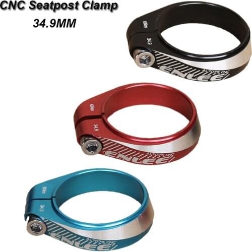 CNC MTB Bicycle Seatpost Clamp 34.9mm High-strength Seat Post Tube Clip Thread lock Clamp Black Red Blue For Road Bike