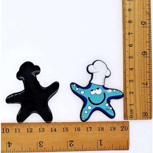 10 pcs DIY Handmade Soft PVC Decorations Varied Fishes Starfish Sewing Patches Fit Kids Bags/T Shirts/Pants