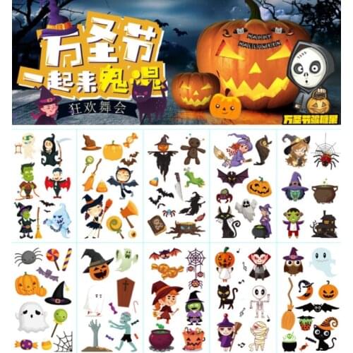 10PCS All Saints’Day Tattoo Stickers fake tattoo Halloween party temporary tattoos for women and man children 10pcs/lot