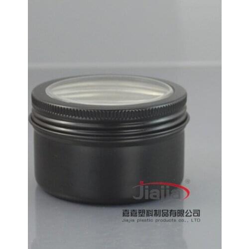 100ml black Cream Jar Cometic Packaging,100g black PET Jar/tin Plastic Container with silver/black Aluminum Cover(a window)