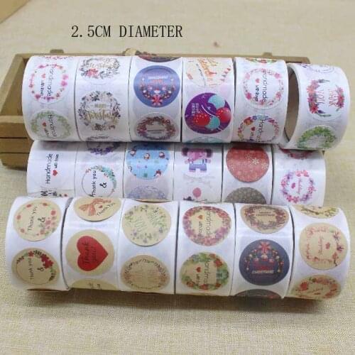 100pc DIY Handmade self adhesive lables Merry christmas thank you flower jewelry label tags baby kids gifts sticker label