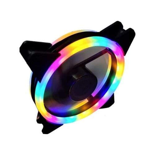 12cm Dual Aurora Dual Aperture Fan RGB Pc Case Fan Glare Coolercase Verstelbare Computer Koelventilator
