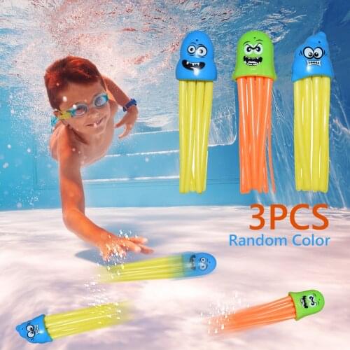 3pcs Kids Plants Toy Sports Swimming Pool Octopus Shape Diving Training Toys Children Summer Play Gifts Random Color