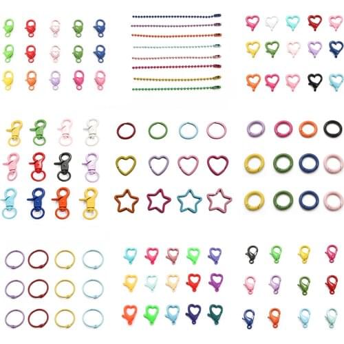 4Pcs Randomly 11-35mm Alloy Lobster Buckle Key Ring Connector Lobster Clasps Hooks For DIY Jewelry Making Key Chain Accessories