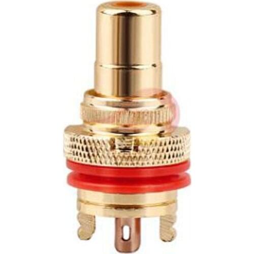 5pcs Gold Plated Brass RCA Jack Female Socket connector Adapter Panel Chassis Mount Audio Socket