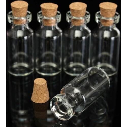 50pcs 2ml 16x35mm Lovely Small Bottle Tiny Clear Empty Wishing Glass Message Vial With Cork Stopper mini Containers