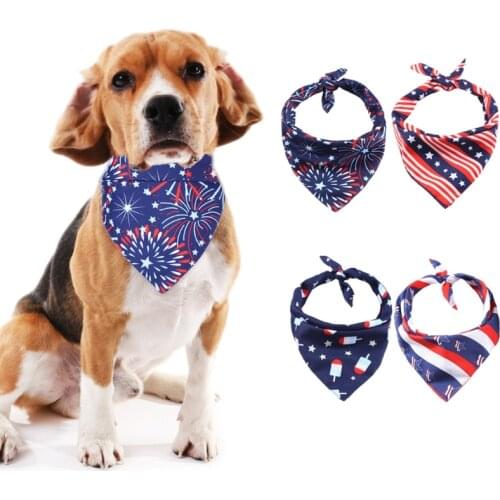 American Flag Dog Scarfs Independence Day Cats Puppy Bibs Dog Bandanas Pet Grooming Accessories for Small Medium Large Dogs
