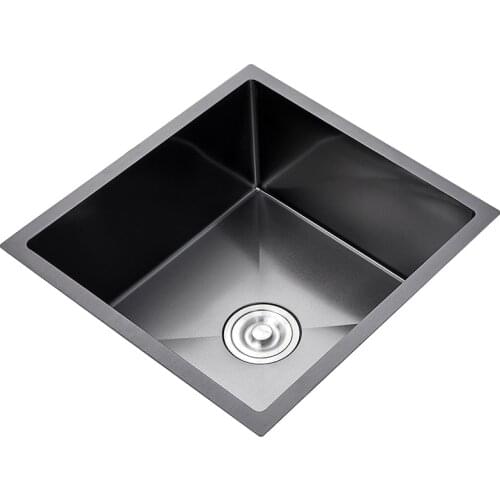 Black Kitchen Sink for Balcony Undermount 304 Stainless Steel Kitchen Sink Single Slot Mini Small Household Counter Sink Bowl