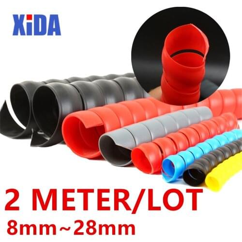 Tube numbering 8mm-28mm 2meters /lot Colorful wire wrap spiral in cable sleeve wiring harness Motorcycle heat pipe sleeve