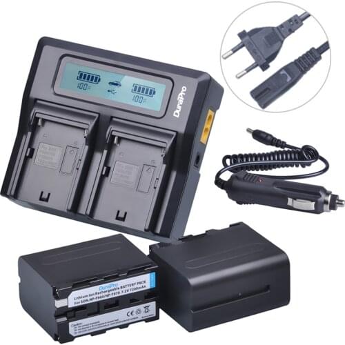 2x 7.2V 7200mAh NP-F970 NP-F960 NP F970 F960 Camera Battery + LCD Dual Quick Charger for SONY HVR-HD1000 HVR-HD1000E HVR-V1J