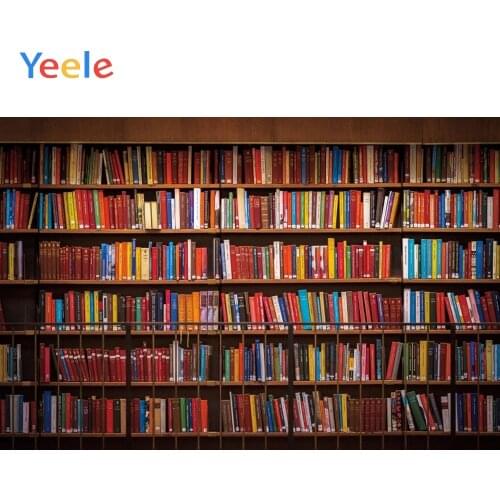 Graduation Back To School Library Bookshelf Books Vintage Retro Backdrop Photography Background For Photo Studio Photozone Shoot