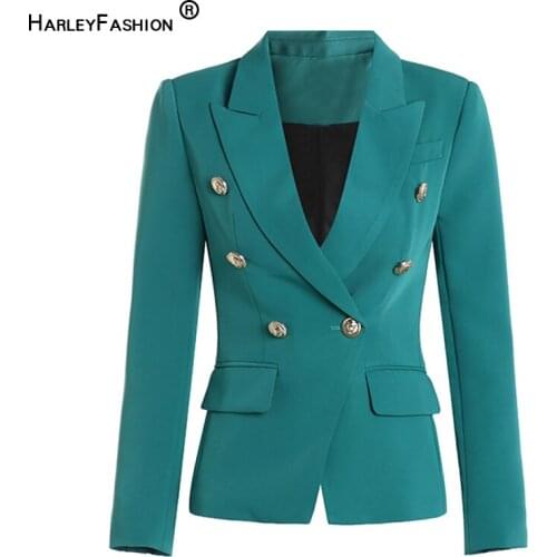 HarleyFashion Spring Autumn Designer Outerwear Style Slim Jackets Double Breasted Unique Color Quality Casual Blazer