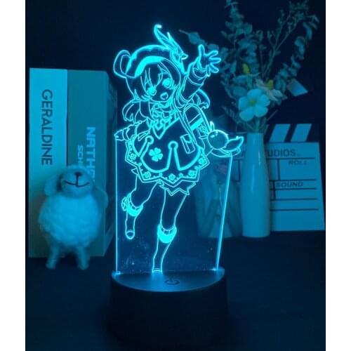 Klee Figure 3D Desk Lamp LED Night light Acrylic Nightlight Genshin Impact Color Changing Home Decor Anime Fans Kids Friend Gift