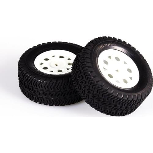 LC RACING L6205 DT/SC TIRE SET - WHITE mounted/ 12mm/ 2pcs/SET